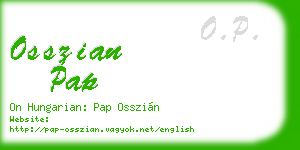 osszian pap business card