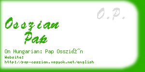 osszian pap business card